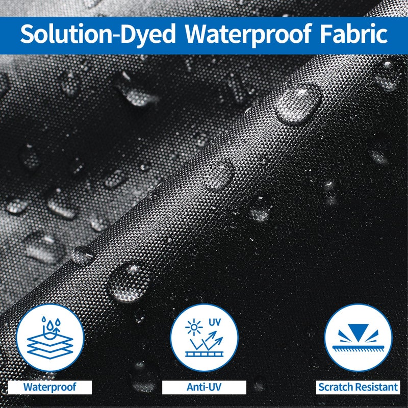 iCover غطاء قارب قابل للسحب iCOVER - 14'-16' أغطية قماشية مقاومة للماء ثقيلة، تناسب هياكل V، صيد الأسماك والتزلج، أسلوب احترافي، قوارب صيد، قوارب سريعة، بطول يصل إلى 14 قدم - 16 قدم وعرض 90 إنش - Image 3